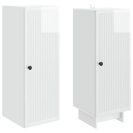 Skab Sæt 2 pcs Hvid højglans 34,5 x 33 x 90 cm Konstrueret træ