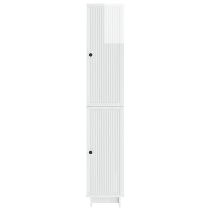 Skab Sæt 2 pcs Hvid højglans 34,5 x 33 x 90 cm Konstrueret træ