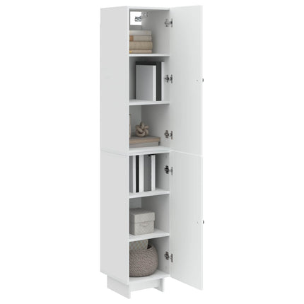Skab Sæt 2 pcs Hvid højglans 34,5 x 33 x 90 cm Konstrueret træ