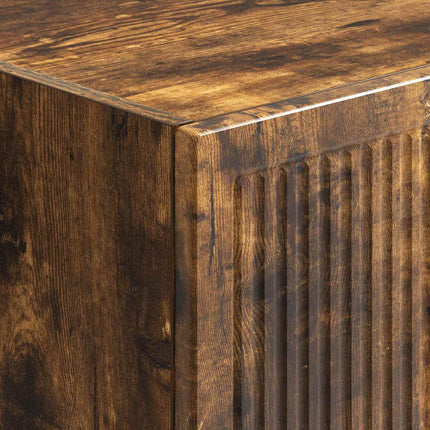 Skab Sæt 2 pcs Røget eg 34,5 x 33 x 90 cm Konstrueret træ
