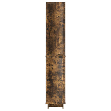 Skab Sæt 2 pcs Røget eg 34,5 x 33 x 90 cm Konstrueret træ