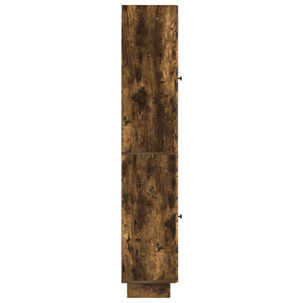 Skab Sæt 2 pcs Røget eg 34,5 x 33 x 90 cm Konstrueret træ