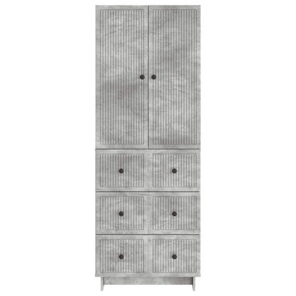 Skab Sæt 2 pcs Betongrå 66 x 34,5 x 90 cm Konstrueret træ