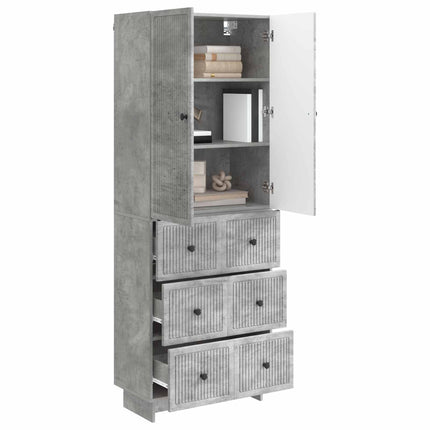 Skab Sæt 2 pcs Betongrå 66 x 34,5 x 90 cm Konstrueret træ