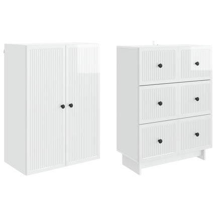 Skab Sæt 2 pcs 66 x 34,5 x 90 cm Konstrueret træ