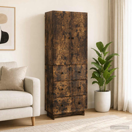 Skab Sæt 2 pcs 66 x 34,5 x 90 cm Konstrueret træ