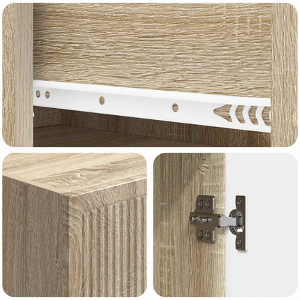 Skab Sæt 2 pcs 33 x 34,5 x 90 cm Konstrueret træ