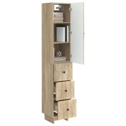 Skab Sæt 2 pcs 33 x 34,5 x 90 cm Konstrueret træ