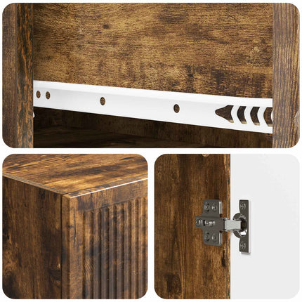 Skab Sæt 2 pcs 33 x 34,5 x 90 cm Konstrueret træ