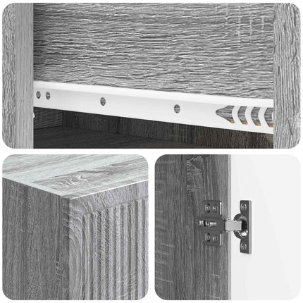 Skab Sæt 2 pcs 33 x 34,5 x 90 cm Konstrueret træ