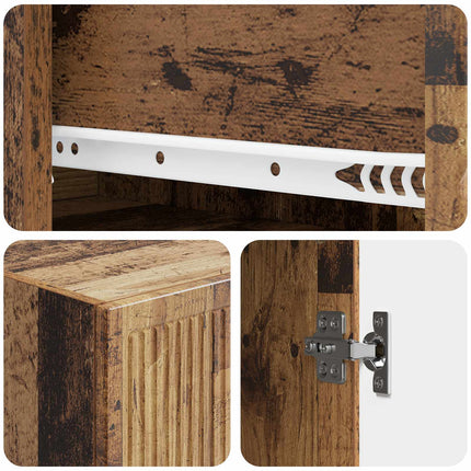 Skab Sæt 2 pcs Gammelt træ 33 x 34,5 x 90 cm Konstrueret træ