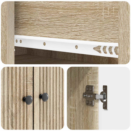 Skab Sæt 2 pcs 66 x 34,5 x 90 cm Konstrueret træ