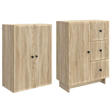 Skab Sæt 2 pcs 66 x 34,5 x 90 cm Konstrueret træ