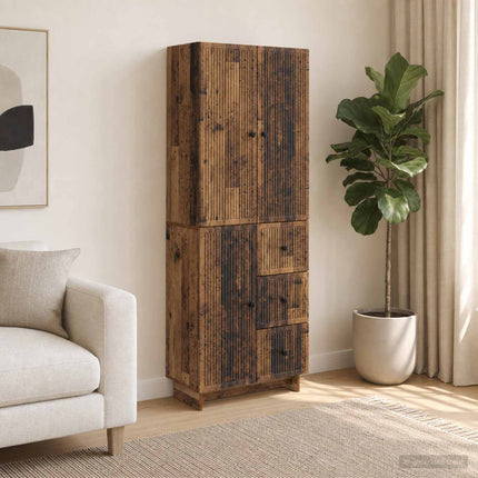 Skab Sæt 2 pcs 66 x 34,5 x 90 cm Konstrueret træ