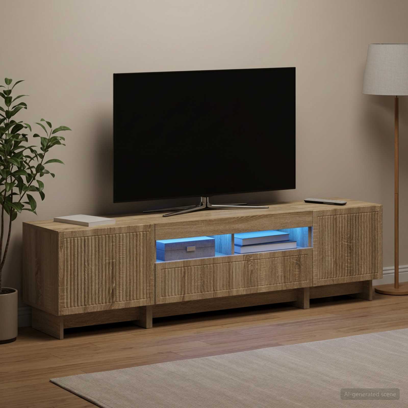 vidaXL 5-delt LED TV-skab Sonoma-eg Konstrueret træ