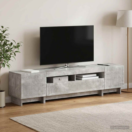 5-delt LED TV-skab Betongrå Konstrueret træ