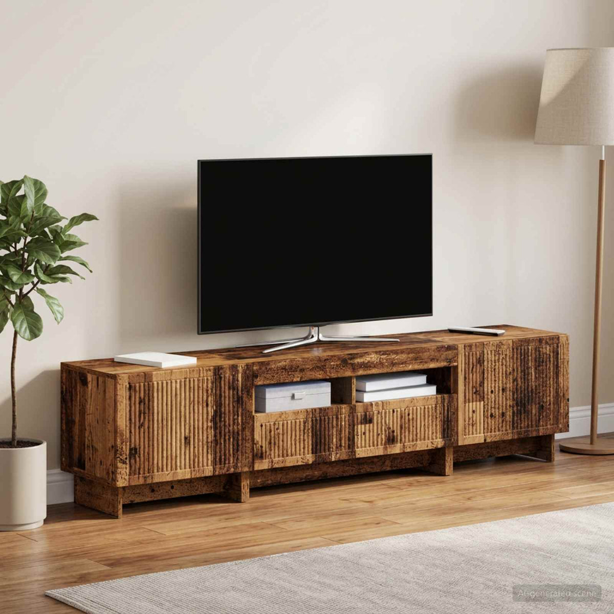vidaXL 3-delt LED TV Skab EDE Gammelt træ Konstrueret træ