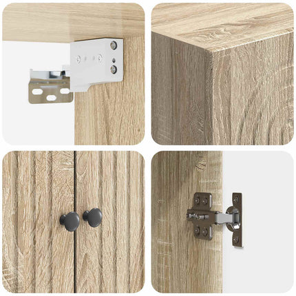 Skab Sæt 2 pcs 66 x 34,5 x 95 cm Konstrueret træ