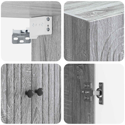 Skab Sæt 2 pcs 66 x 34,5 x 95 cm Konstrueret træ