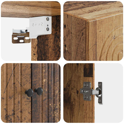 Skab Sæt 2 pcs 66 x 34,5 x 95 cm Konstrueret træ