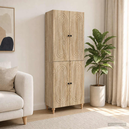 Skab Sæt 2 pcs 66 x 34,5 x 90 cm Konstrueret træ