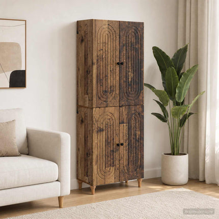 Skab Sæt 2 pcs 66 x 34,5 x 90 cm Konstrueret træ