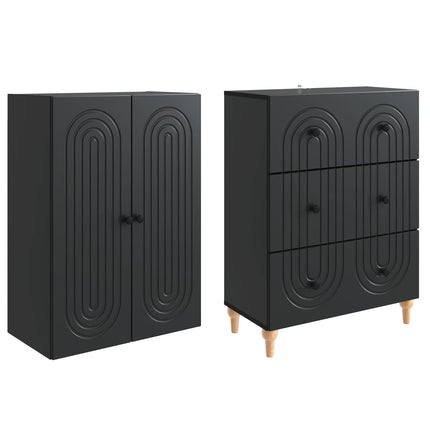 Skab Sæt 2 pcs 66 x 34,5 x 90 cm Konstrueret træ