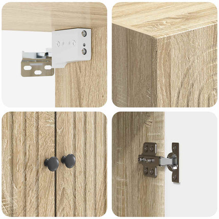 Skab Sæt 2 pcs 66 x 34,5 x 90 cm Konstrueret træ
