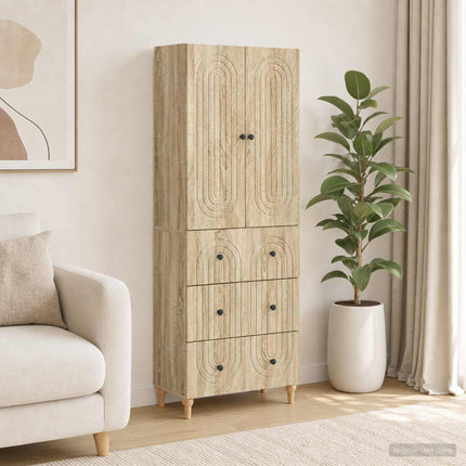 Skab Sæt 2 pcs 66 x 34,5 x 90 cm Konstrueret træ