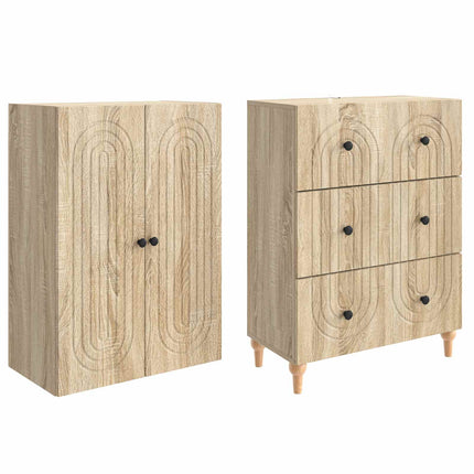 Skab Sæt 2 pcs 66 x 34,5 x 90 cm Konstrueret træ