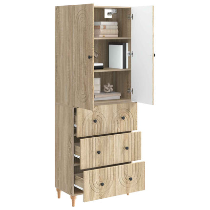 Skab Sæt 2 pcs 66 x 34,5 x 90 cm Konstrueret træ