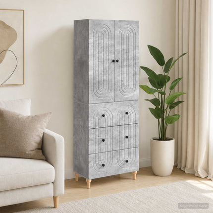 Skab Sæt 2 pcs 66 x 34,5 x 90 cm Konstrueret træ