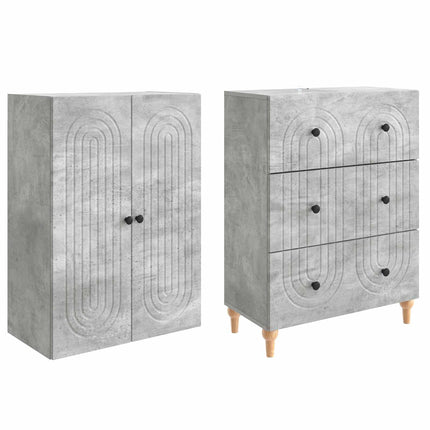 Skab Sæt 2 pcs 66 x 34,5 x 90 cm Konstrueret træ