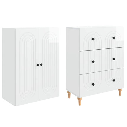 Skab Sæt 2 pcs 66 x 34,5 x 90 cm Konstrueret træ