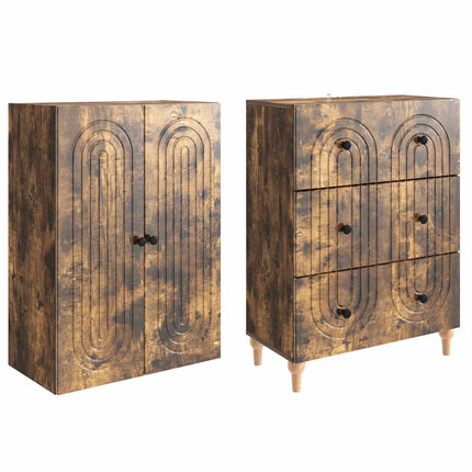 Skab Sæt 2 pcs 66 x 34,5 x 90 cm Konstrueret træ