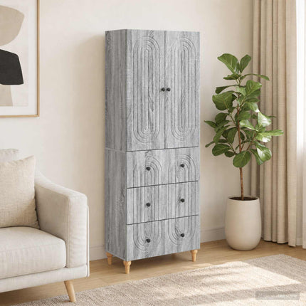 Skab Sæt 2 pcs Grå Sonoma 66 x 34,5 x 90 cm Konstrueret træ