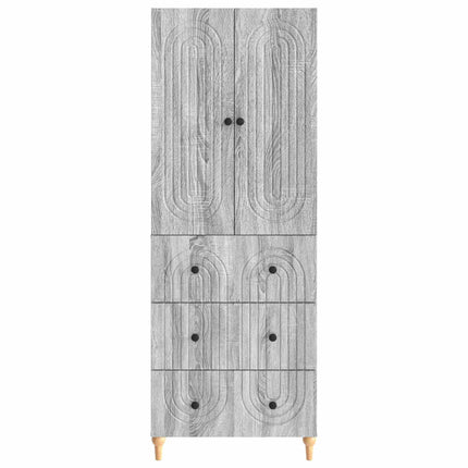 Skab Sæt 2 pcs Grå Sonoma 66 x 34,5 x 90 cm Konstrueret træ