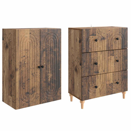 Skab Sæt 2 pcs 66 x 34,5 x 90 cm Konstrueret træ