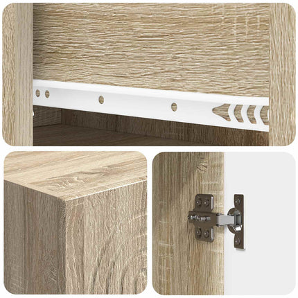 Skab Sæt 2 pcs 33 x 34,5 x 90 cm Konstrueret træ