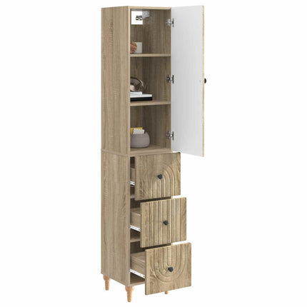 Skab Sæt 2 pcs 33 x 34,5 x 90 cm Konstrueret træ