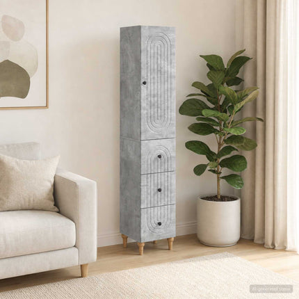 Skab Sæt 2 pcs 33 x 34,5 x 90 cm Konstrueret træ