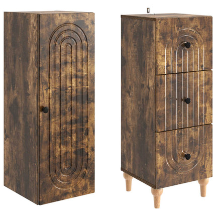 Skab Sæt 2 pcs 33 x 34,5 x 90 cm Konstrueret træ
