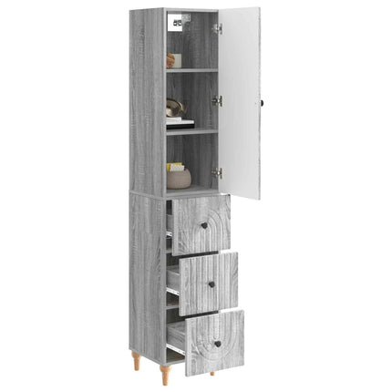 Skab Sæt 2 pcs 33 x 34,5 x 90 cm Konstrueret træ