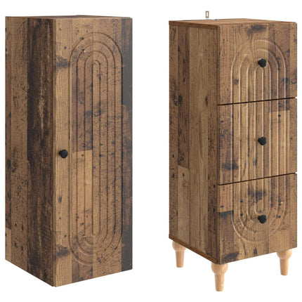 Skab Sæt 2 pcs 33 x 34,5 x 90 cm Konstrueret træ