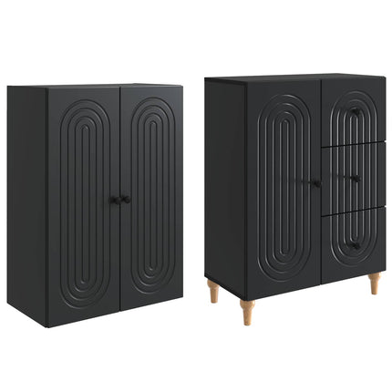 Skab Sæt 2 pcs 66 x 34,5 x 90 cm Konstrueret træ