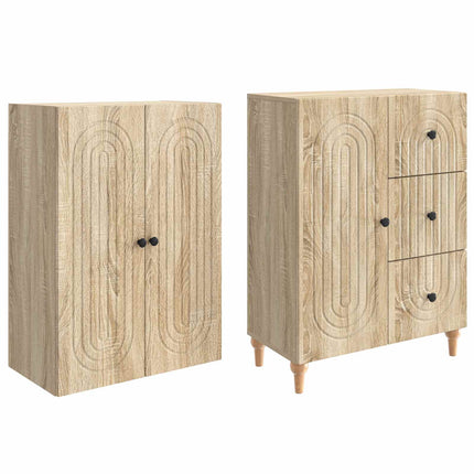 Skab Sæt 2 pcs 66 x 34,5 x 90 cm Konstrueret træ