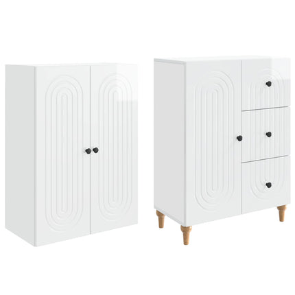 Skab Sæt 2 pcs 66 x 34,5 x 90 cm Konstrueret træ