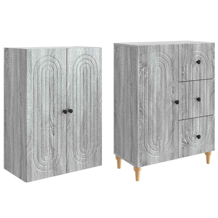 Skab Sæt 2 pcs 66 x 34,5 x 90 cm Konstrueret træ