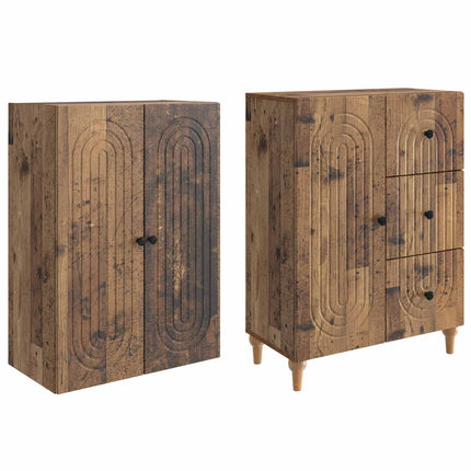 Skab Sæt 2 pcs 66 x 34,5 x 90 cm Konstrueret træ