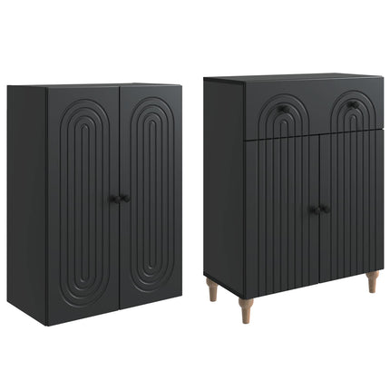 Skab Sæt 2 pcs 66 x 34,5 x 90 cm Konstrueret træ